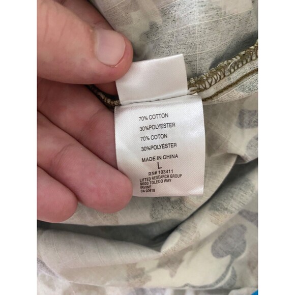 LRG Wovens Collection Mens Size Large Shirt Green Wolfland Button Down Camo - Picture 15 of 16